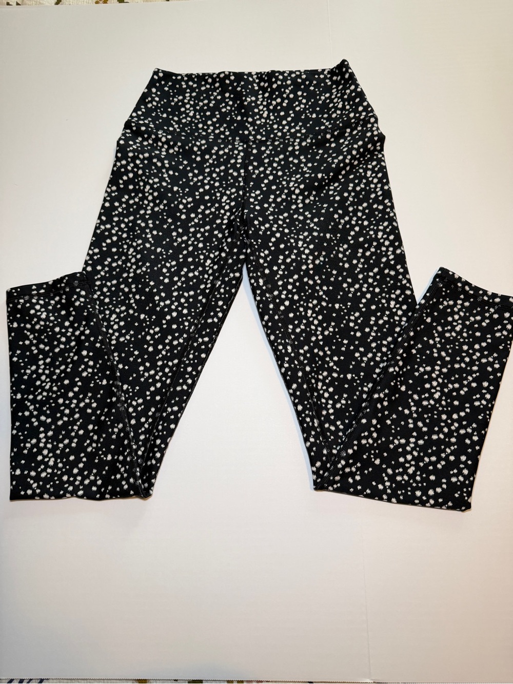 Ryderwear Black Leggings with White Spot Print